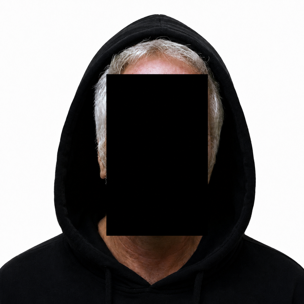 The anonymous figure of Hoodstein in a black hooded jacket